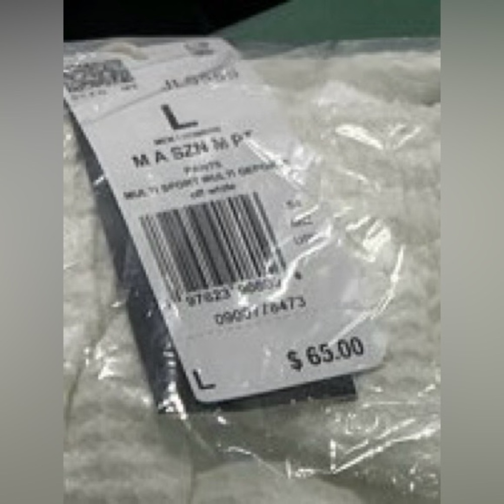 Adidas Men's ALL SZN Waffle Knit Sweatpants Off White Loose Fit Open Hem L New - Picture 6 of 8